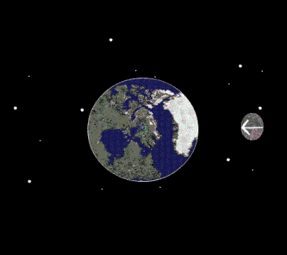 动图：图为潮汐锁定示意图，从地球上看不到月球背面。（图片来自Stigmatella aurantiaca）