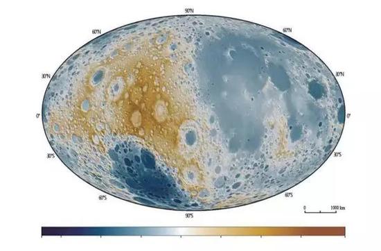 图4  “嫦娥一号”绘制的全月球三维立体地形